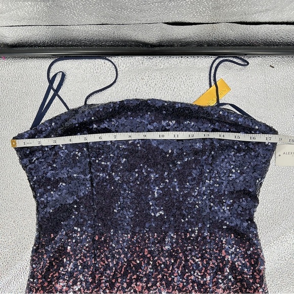 Alexia Admor Ombre Sequin Navy Pink Cocktail Midi Dress NWT Size 12 - Picture 13 of 15